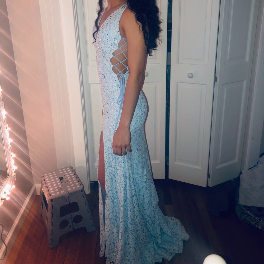 light blue prom dress